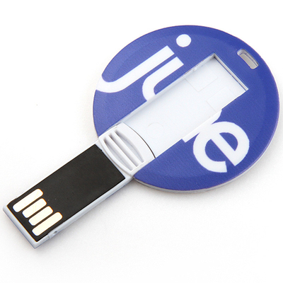 128GB UDP क्रेडिट कार्ड USB स्टिक्स 2.0 मिनी गोल आकार CMYK प्रिंट लोगो