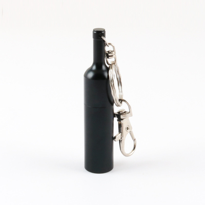 धातु की अंगूठी और OEM लोगो के साथ शराब की बोतल के आकार का 3.0 यूएसबी फ्लैश ड्राइव