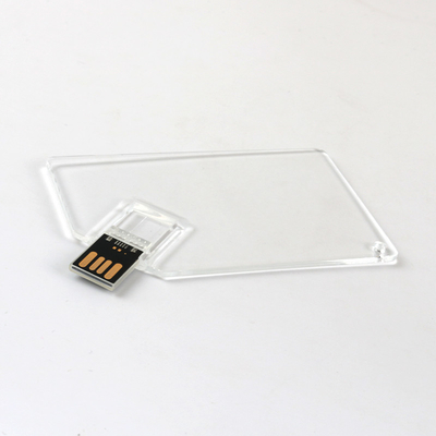 पारदर्शी प्लास्टिक क्रेडिट कार्ड यूएसबी मेमोरी स्टिक 2.0 मिनी यूडीपी 128 जीबी 64 जीबी 50 एमबी/एस