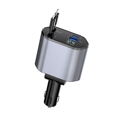 आईफोन के लिए एबीएस पीसी एल्यूमीनियम मिश्र धातु कार चार्जर आउटपुट 5V/2.4A कॉम्पैक्ट और हल्के