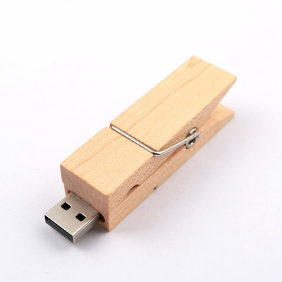 क्लिप के आकार का लकड़ी का यूएसबी फ्लैश ड्राइव फास्ट यूएसबी 2.0 3.0 2GB 4GB 256GB
