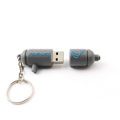 2.0 3.0 पर्सनलाइज़्ड 15MB/S सॉफ्ट PVC कस्टमाइज्ड USB ड्राइव्स कीरिंग के साथ