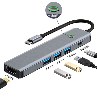 बहुक्रियाशील डाटा स्टेशन यूएसबी सी हब स्मार्ट एडाप्टर 5Gbps ट्रांसफर गति के साथ