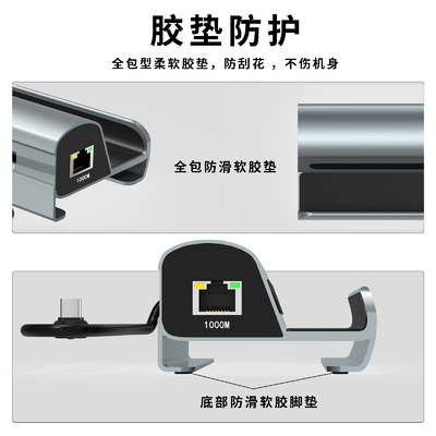 आसान ले जाने के लिए TF/SD कार्ड रीडर के साथ फास्ट डेटा ट्रांसफर टाइप C USB हब