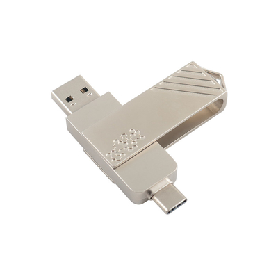 धातु प्रकार C घुमावदार आकार की फास्ट स्पीड USB फ्लैश ड्राइव 3.0 और USB 2.0 और प्रकार C