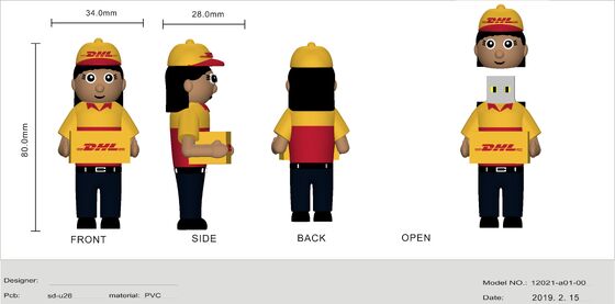 DHL Delivery Woman Person Cartoon Usb Flash Drive Made By Customer Design