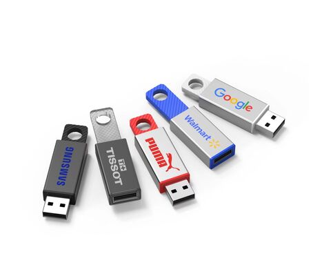 मेटल केस और टेम्परेटेड ग्लास मेटल फ्लैश ड्राइव 1GB 2GB 4GB 8GB 16GB 32GB 64GB और 128GB क्षमताओं में डेटा स्टोरेज प्रदान करते हैं