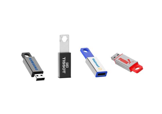 मेटल केस और टेम्परेटेड ग्लास मेटल फ्लैश ड्राइव 1GB 2GB 4GB 8GB 16GB 32GB 64GB और 128GB क्षमताओं में डेटा स्टोरेज प्रदान करते हैं