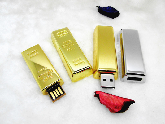 मेटल 2.0 गोल्ड बार यूएसबी फास्ट रीडिंग एंड राइटिंग स्पीड 64GB 128GB