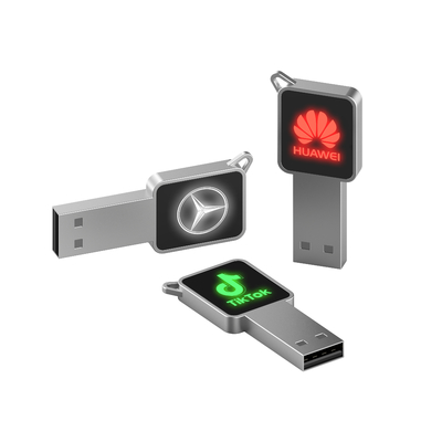 32GB 64GB 128GB क्रिस्टल USB स्टिक एलईडी लाइट पढ़ते समय चमकदार होगी