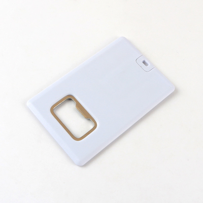 मेटल बॉटल ओपनर USB 2.0 128GB के साथ प्लास्टिक क्रेडिट कार्ड USB फ्लैश ड्राइव