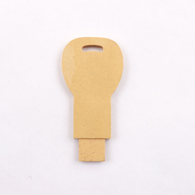 15MB/S 32GB 128GB रिसाइकिल योग्य स्ट्रॉ सामग्री USB फ्लैश ड्राइव 2.0 फास्ट