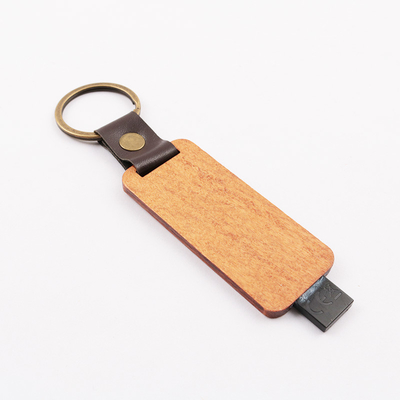 वुडेन लेदर एम्बॉसिंग लोगो गिफ्ट USB फ्लैश ड्राइव 80MB/S यूरोपियन स्टैंडर्ड