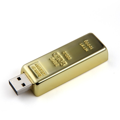 128GB गोल्ड बार मेटल USB फ्लैश ड्राइव 2.0 8MB / S फुल मेमोरी OEM ODM